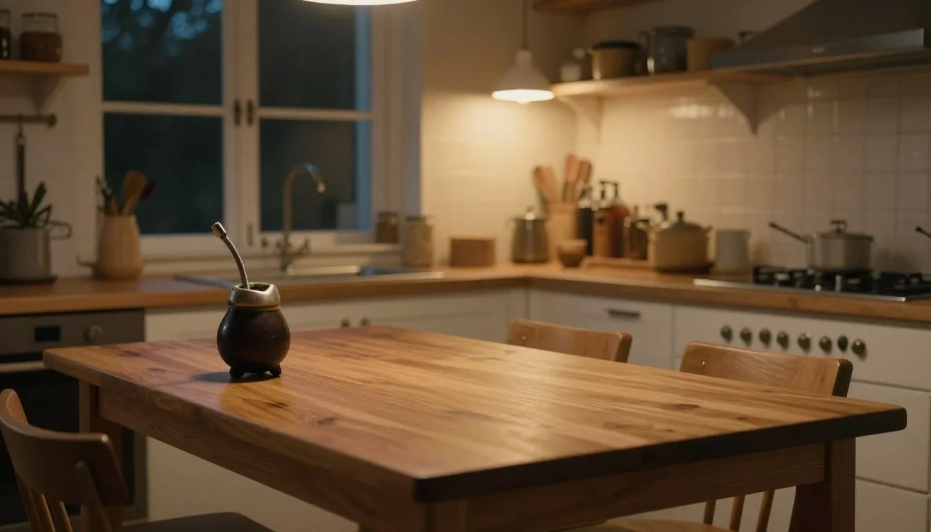Mesa de cocina con libreta de gastos y tickets de almacén